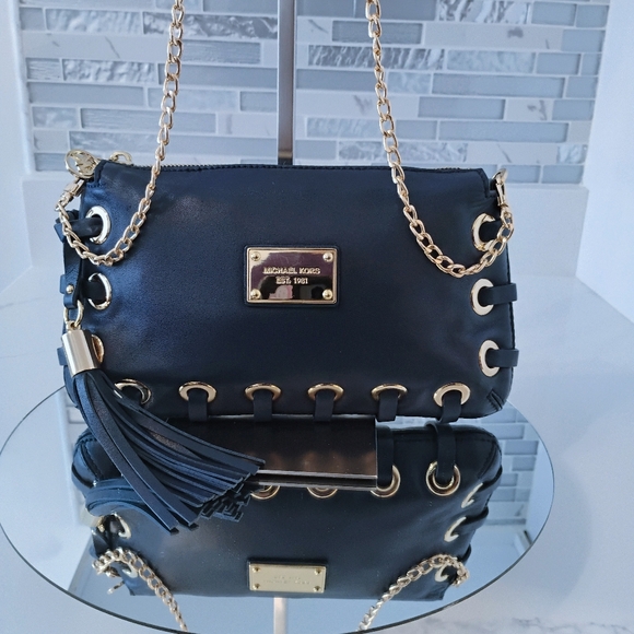 EUC Michael Kors Crossbody - Blue Leather w/Tassel (MSRP $328) - Picture 14 of 14